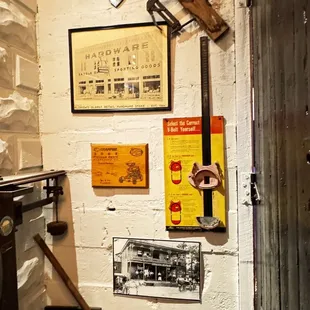 a wall of memorabilia