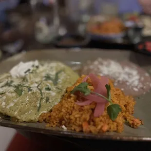 Shrimp Enchiladas w green sauce