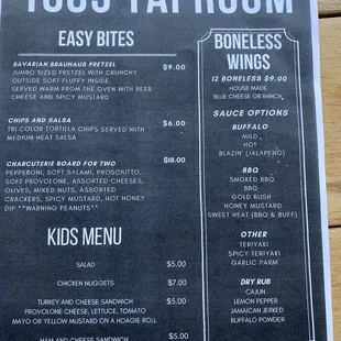 Food menu