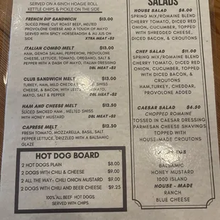 menu