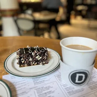 Special 1886 Chocolate Cake with coffee.