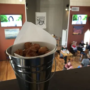 Bucket of cheese curds