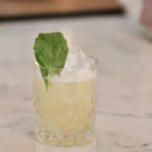 two cocktails on a marble table