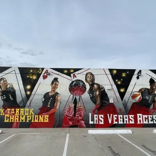 Las Vegas Aces WNBA Back to Back Champions - 2022 and 2023 Mural!!