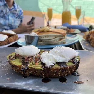 Vegan Avocado Toast with real egg lol