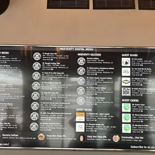 Brews on tap the day of my visit!