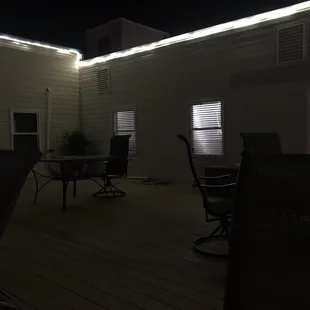 Rooftop deck on the 3rd floor with smoking availability.