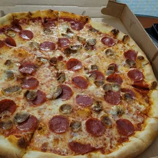 Large pepperoni and sausage