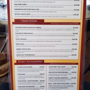 Menu, side A