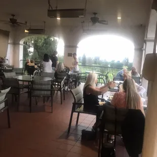 Outdoor patio dining is very comfortable