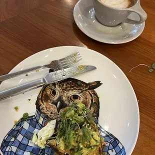Oat flat white and a small portion of my avocado toast