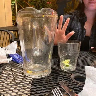 Pitcher and cup comparison