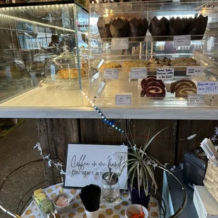 a display of baked goods
