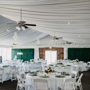 tables set up for a wedding reception
