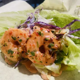 Spicy Shrimp Lettuce Cups  SO GOOD!