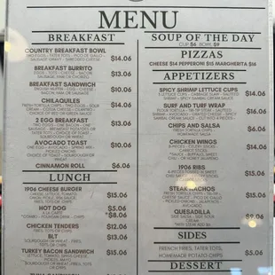 menu