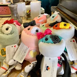 Hand made. These little monster friends help scare away the monsters under your bed. It goes with a book