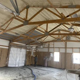 Spray foam insulation. Closed cell provides an R-value of 6.5-7 per inch.

https://1907insulation.com/service/spray-foam/