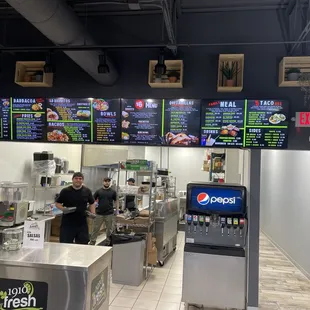 The menu, kitchen and friendly staff