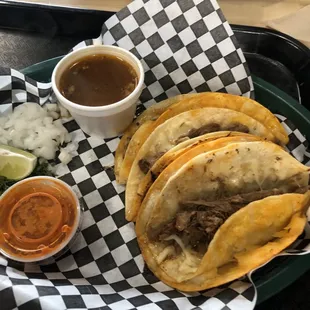 Barbacoa dipping tacos