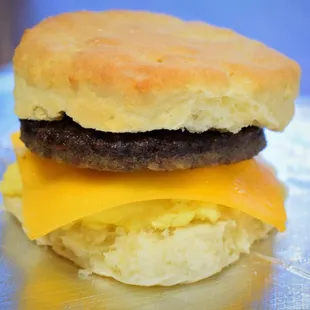 Sausage, egg &amp; cheese biscuit