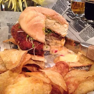 Pimento cheese portobello mushroom burger