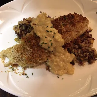 Walnut crusted walleye