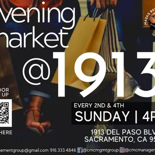 a poster for the evening market