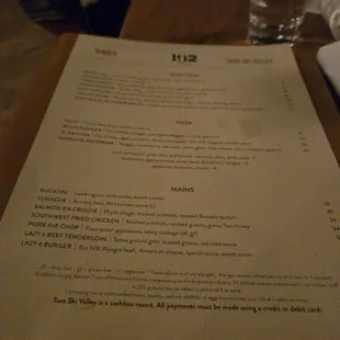 menu