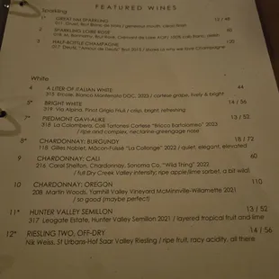 menu