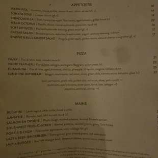 menu