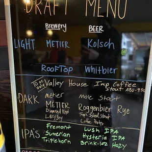 menu