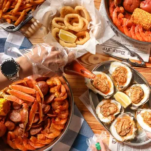a table full of food