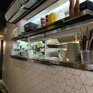 a view of a restaurant kitchen