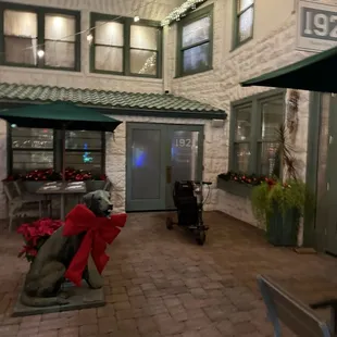 Outside before entering