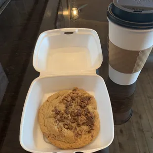 Peanut butter cup cookie and medium americano