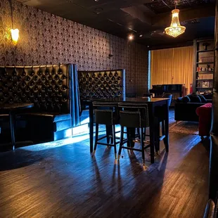 Inside the bar. We came when it first opened and it was just us and another couple for a little while. Love the dark and jazzy vibes.