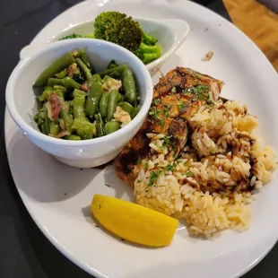 Salmon and the killer green beans.