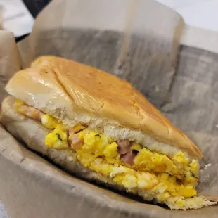 Ham egg and cheese sandwich