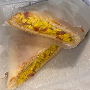 Ham and Egg Breakfast Sandwich