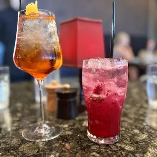 Aperol spritz + zero proof cocktail