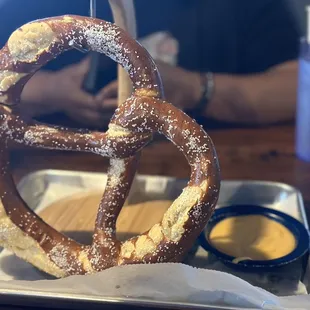 Massive pretzel with beer cheese