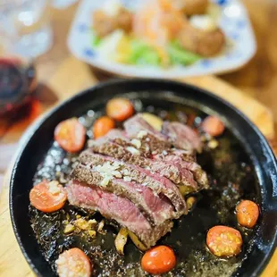 Cast Iron Ribeye Tataki, Colonial Crab Cake