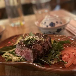 Cast Iron Beef Tataki - Washugyu beef, seared with soy and truffle oil