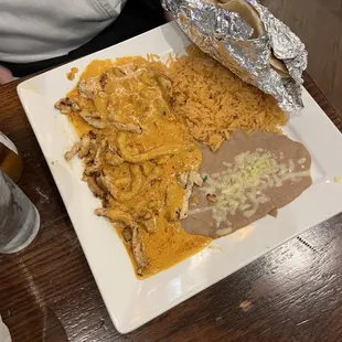 a plate of mexican food