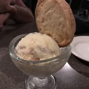 Homemade ice cream with butter cookie