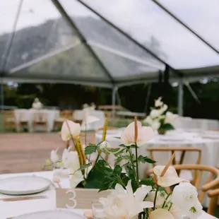 a table set for a wedding reception