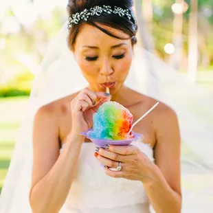 Shave ice wedding activation Photo:Christie Pham Photography