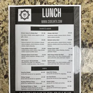 Lunch menu (2 of 2)