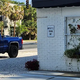 Motorcycle parking, too.